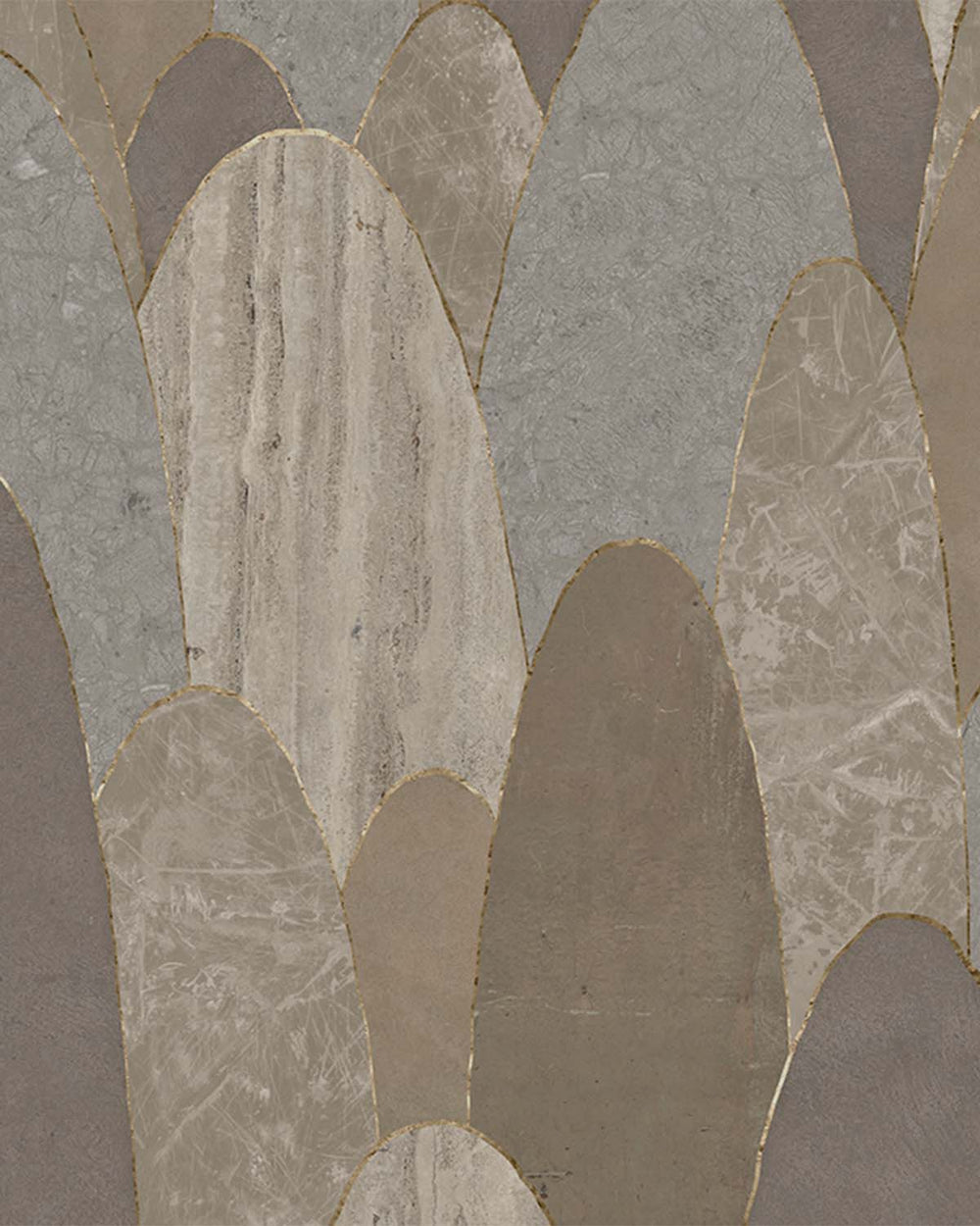Camo Beige Abstract Marble Archway Mural M3125