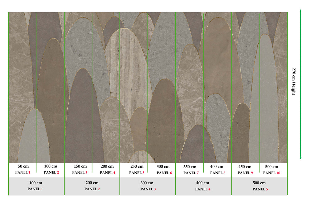Camo Beige Abstract Marble Archway Mural M3125