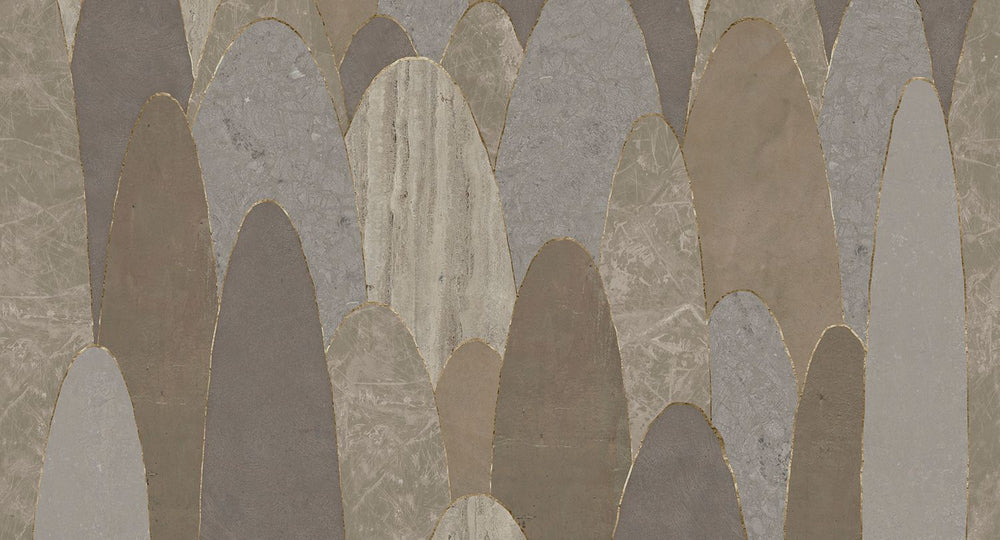 Camo Beige Abstract Marble Archway Mural M3125