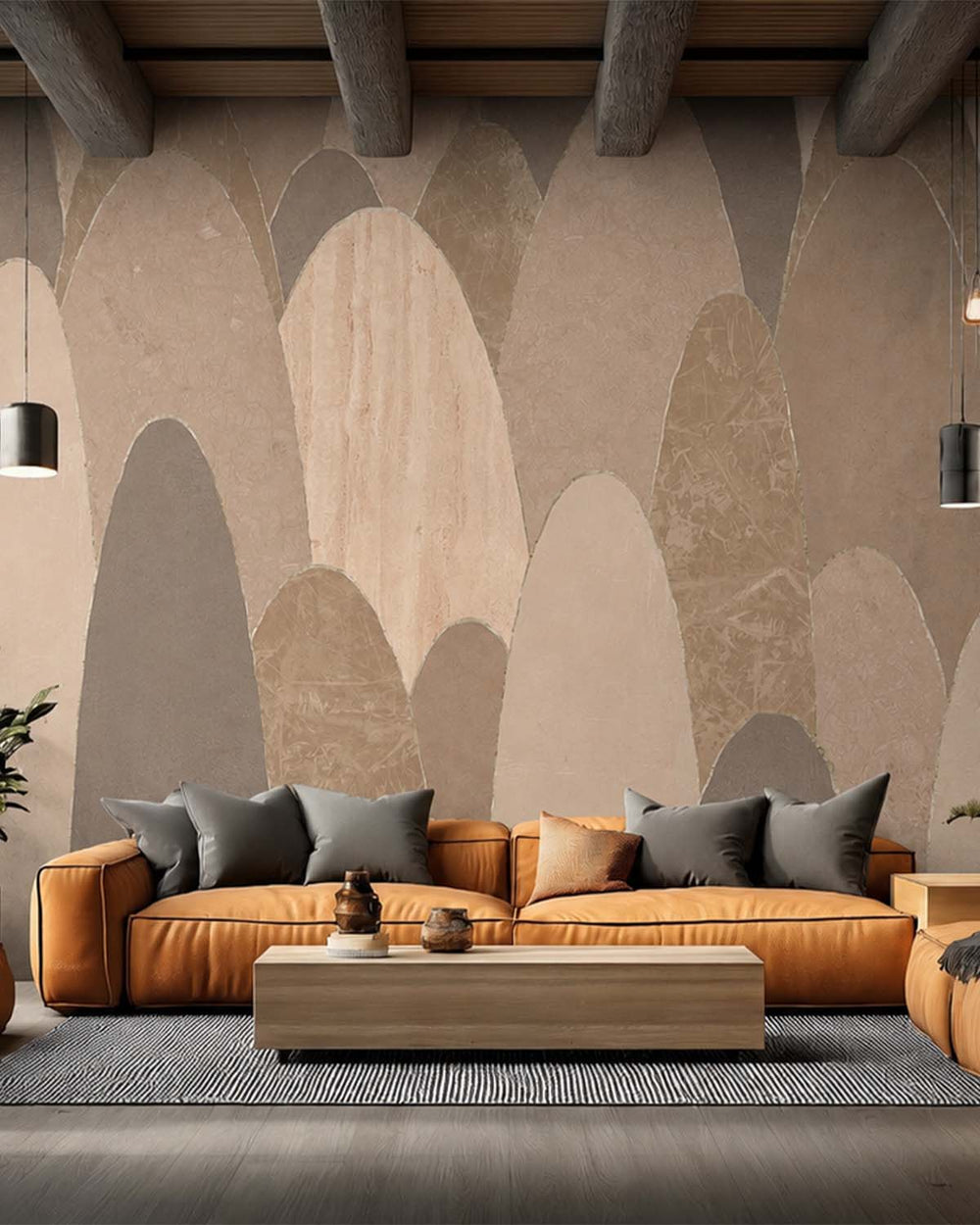 Chanterelle Sauce Abstract Marble Archway Mural M3126