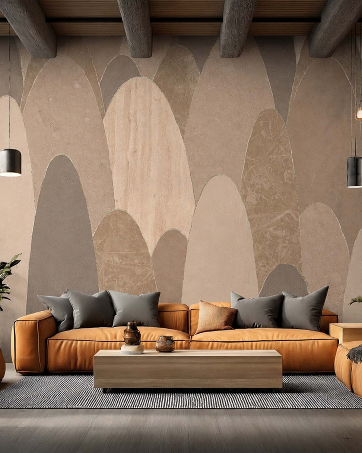 Chanterelle Sauce Abstract Marble Archway Mural M3126