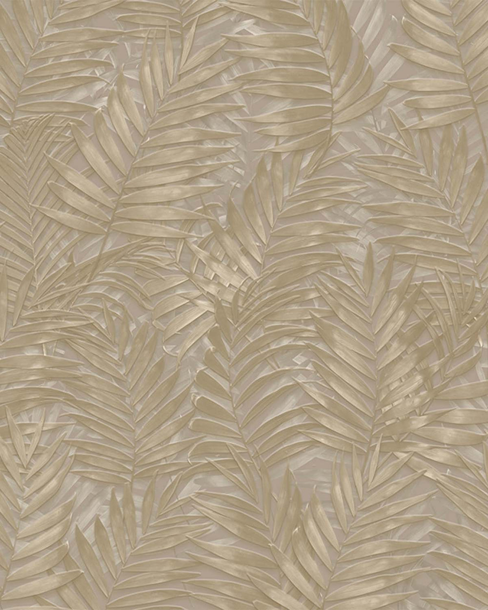 Nurude Brown Tropical Leaf Botanical Mural M3127