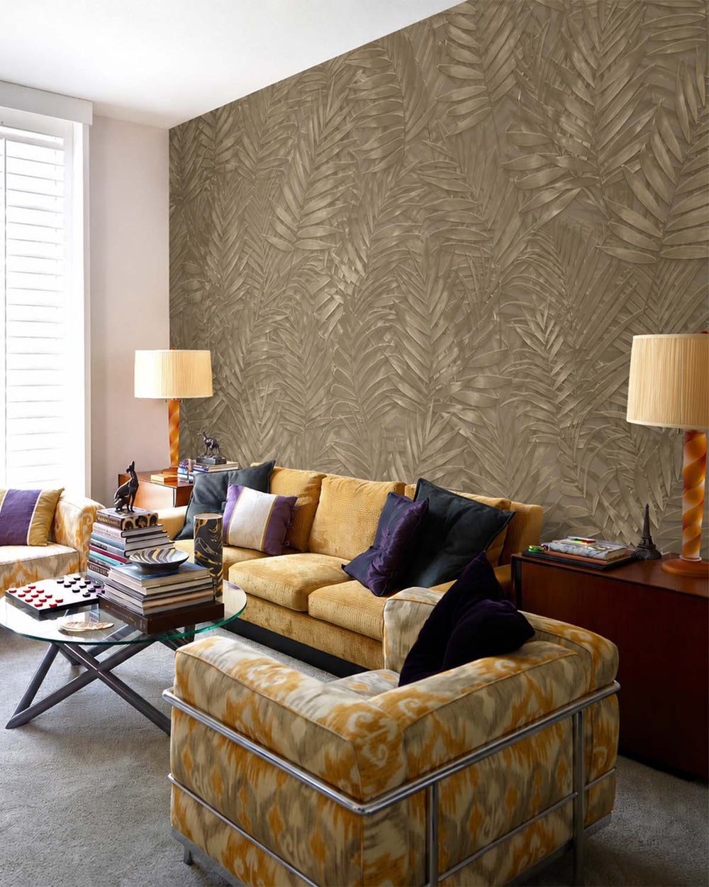Limbert Leather Tropical Leaf Botanical Mural M3128