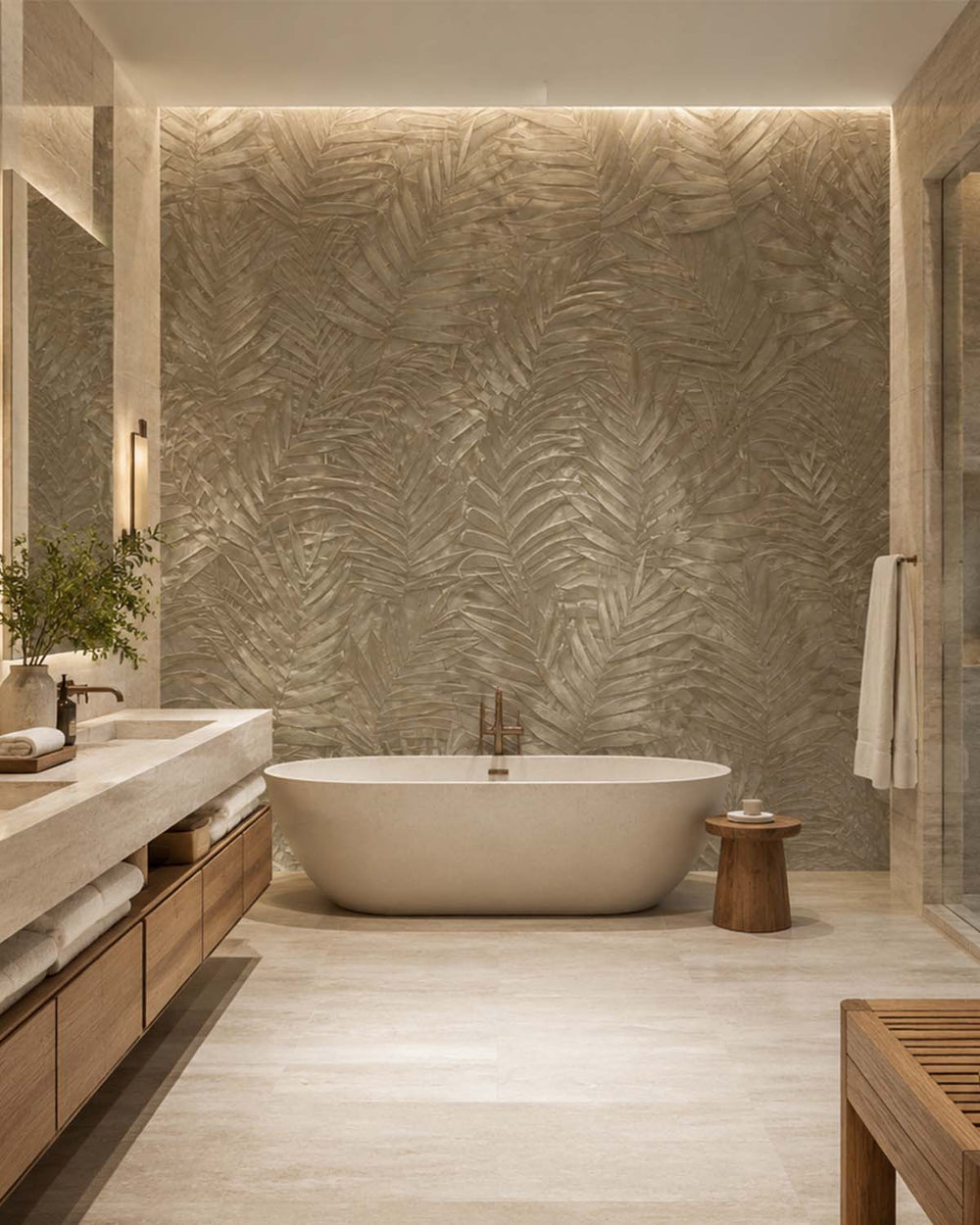 Limbert Leather Tropical Leaf Botanical Mural M3128