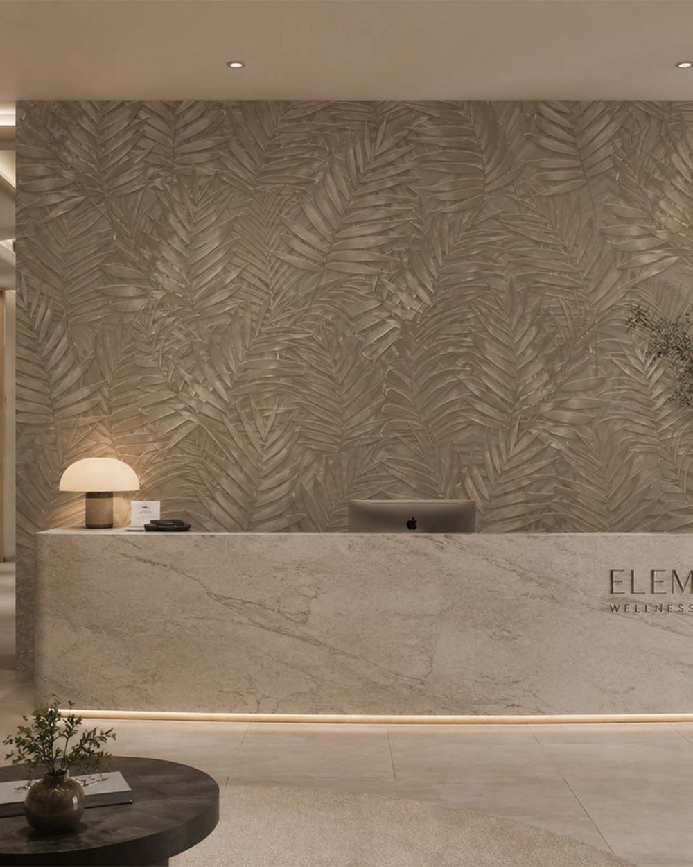 Limbert Leather Tropical Leaf Botanical Mural M3128