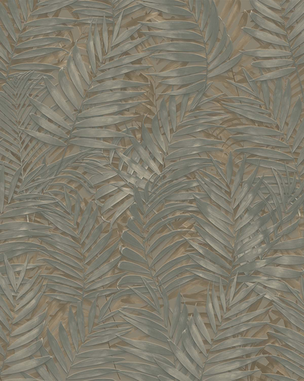 Armored Steel Tropical Leaf Botanical Mural M3129