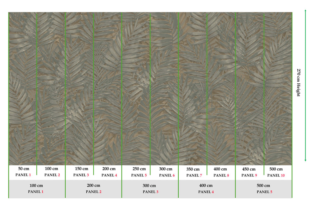 Armored Steel Tropical Leaf Botanical Mural M3129