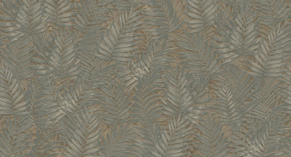 Armored Steel Tropical Leaf Botanical Mural M3129