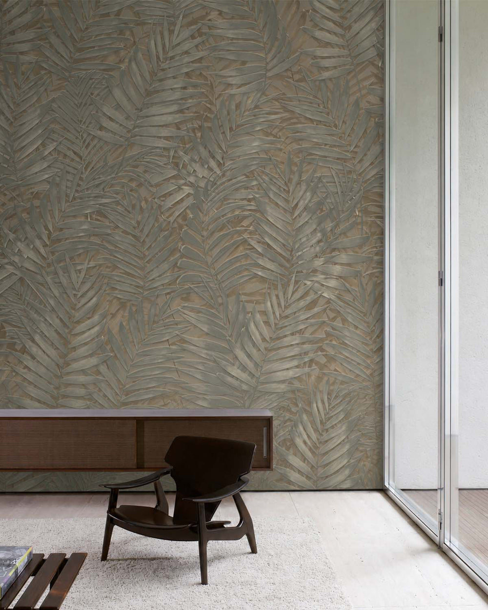 Armored Steel Tropical Leaf Botanical Mural M3129