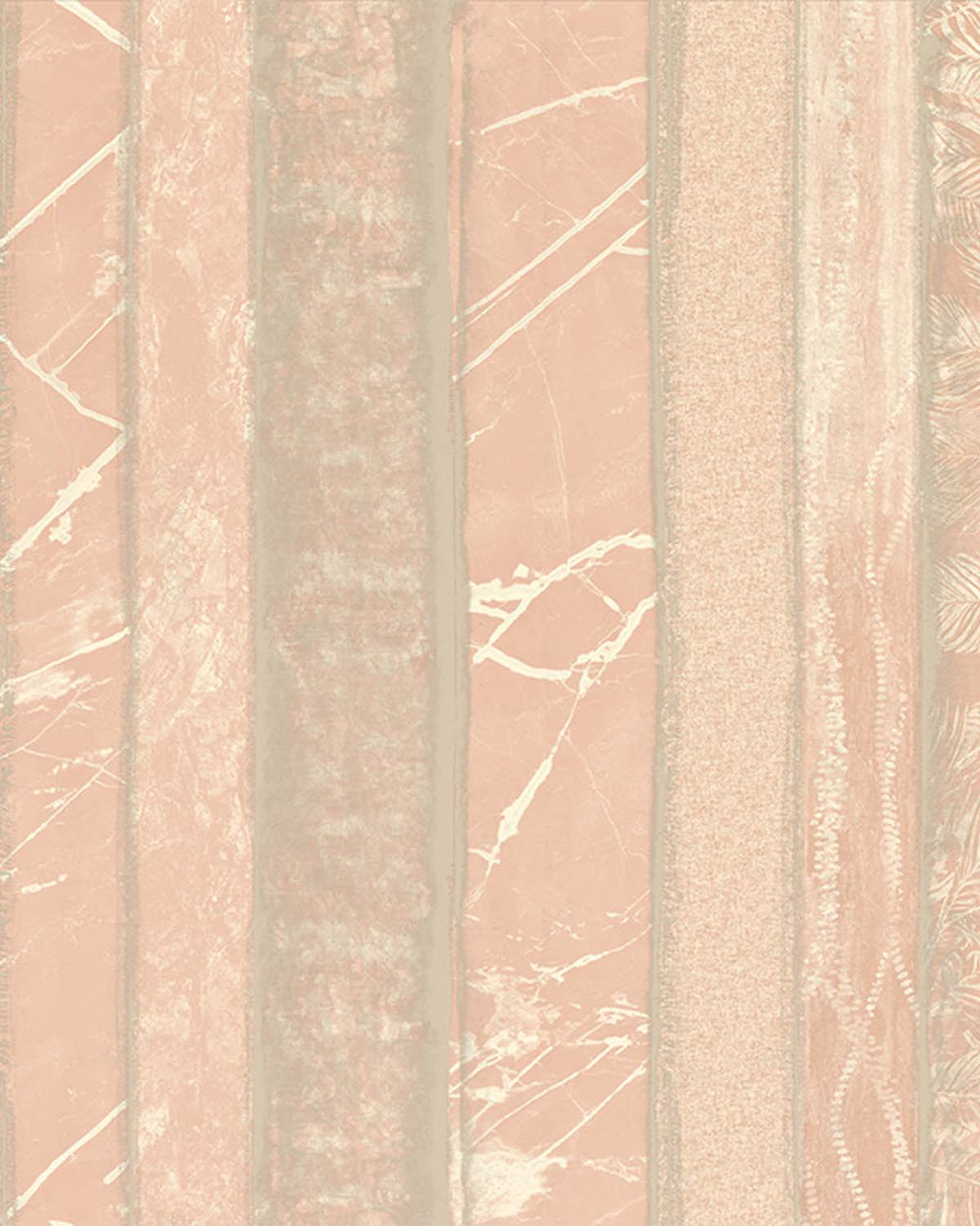 Caramel Ice Mixed Marble and Floral Striped Mural M3131
