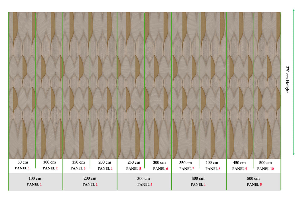 Abbey Road Modern Nordic Stylized Leaf Pattern Mural M3134