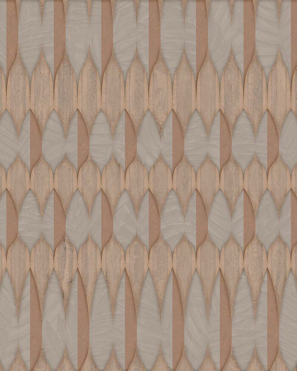Birchwood Modern Nordic Stylized Leaf Pattern Mural M3135