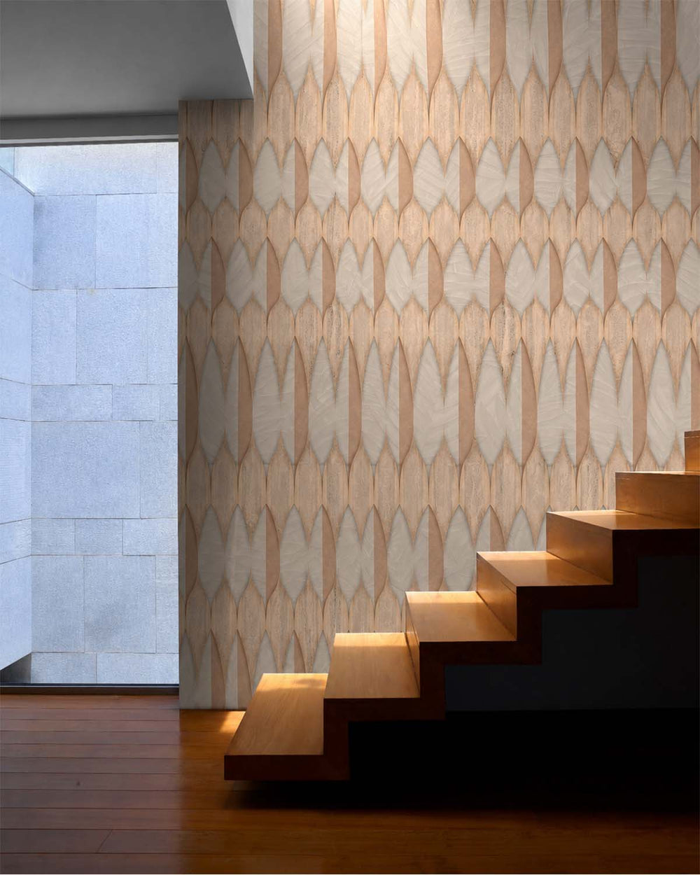 Birchwood Modern Nordic Stylized Leaf Pattern Mural M3135