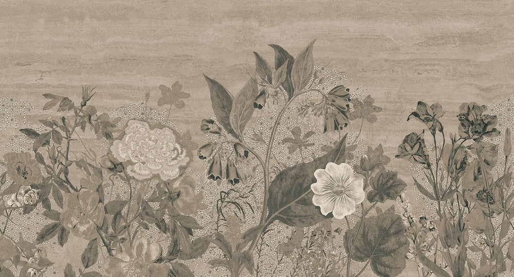 Hayden Valley Vintage Sketch Floral Mural M3138