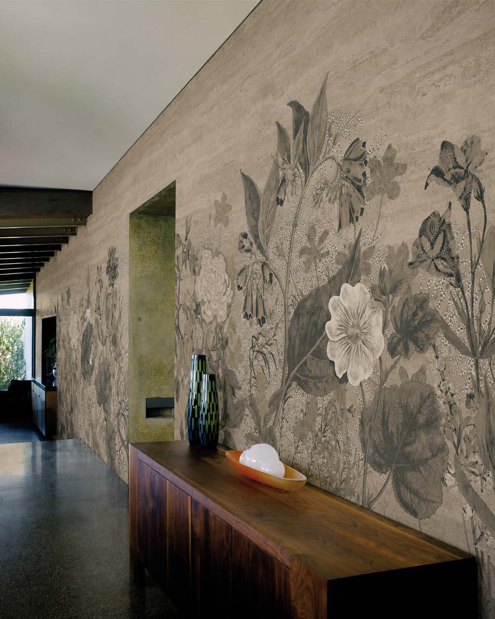 Hayden Valley Vintage Sketch Floral Mural M3138