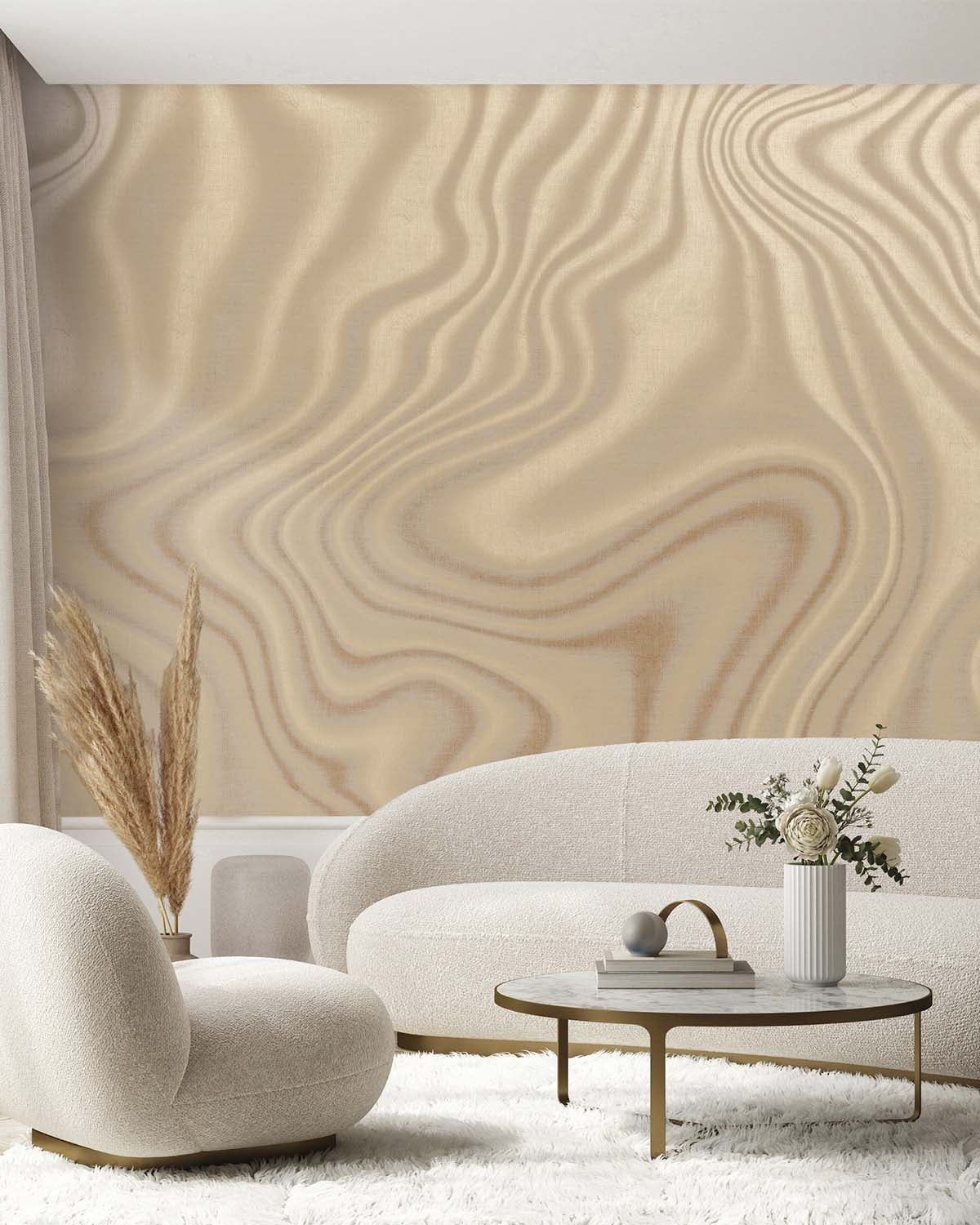 Sepia Tone Luxe Marbling Swirl Mural M3139