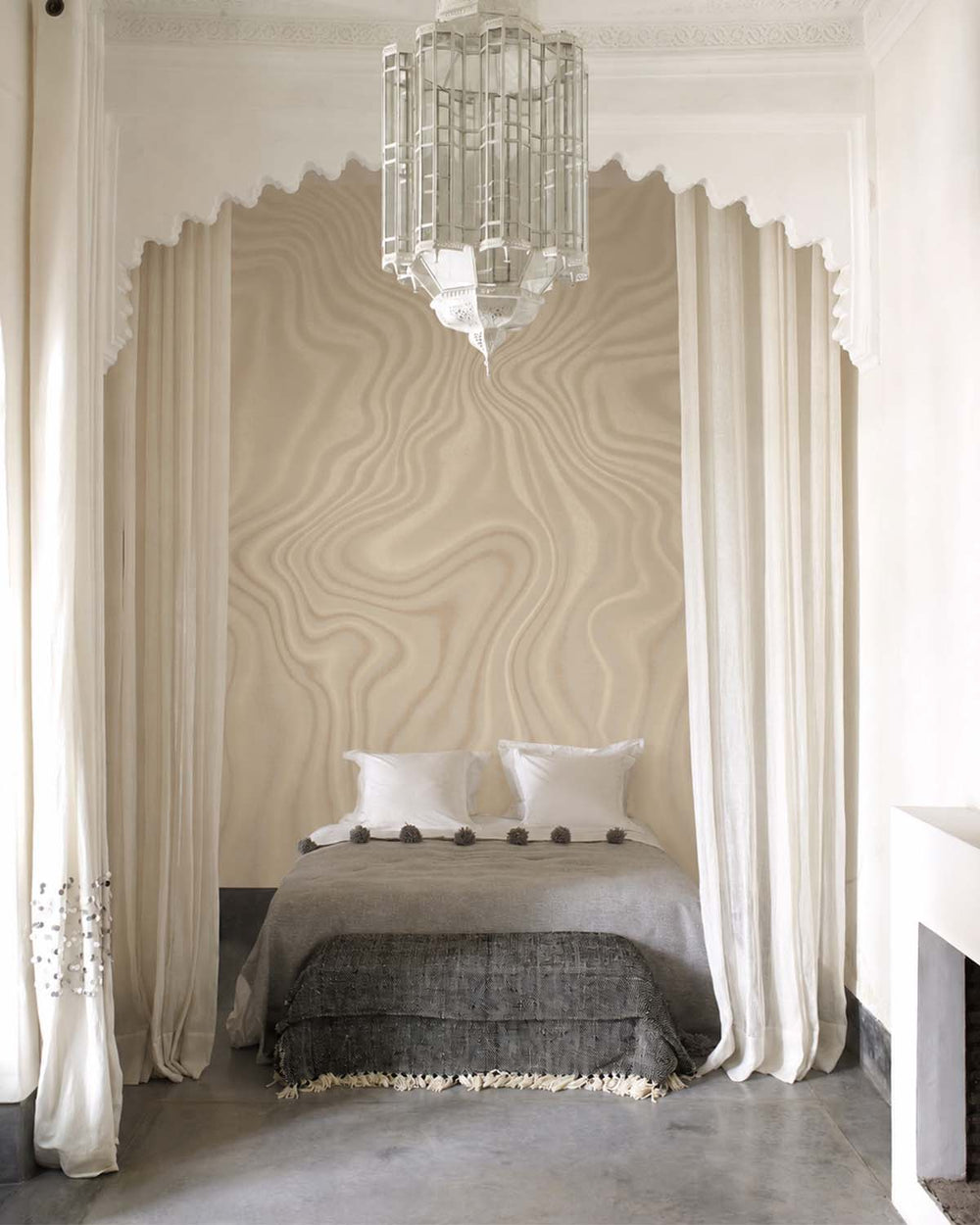 Sepia Tone Luxe Marbling Swirl Mural M3139