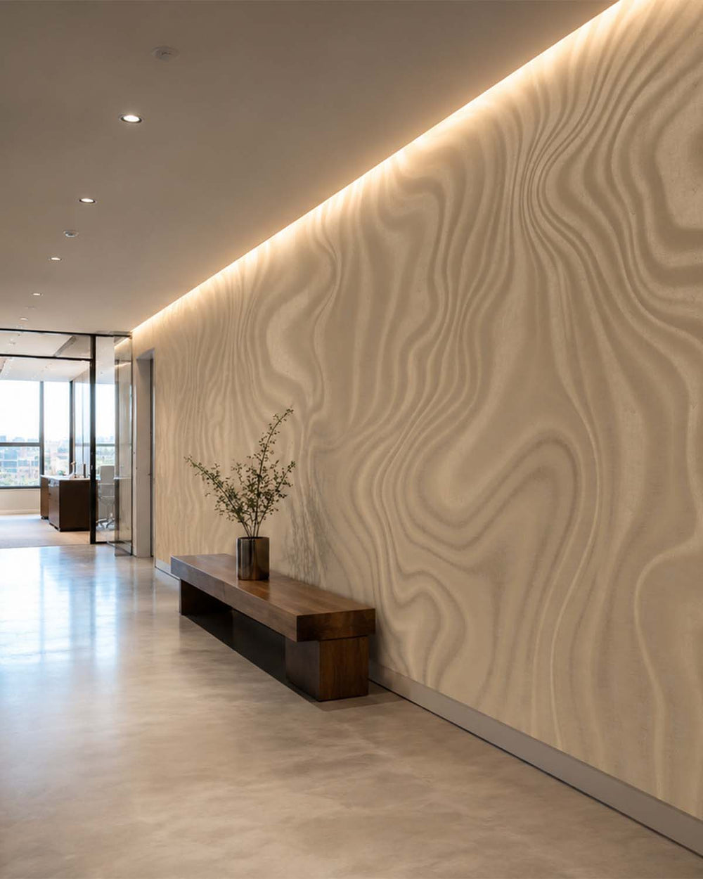 Sepia Tone Luxe Marbling Swirl Mural M3139
