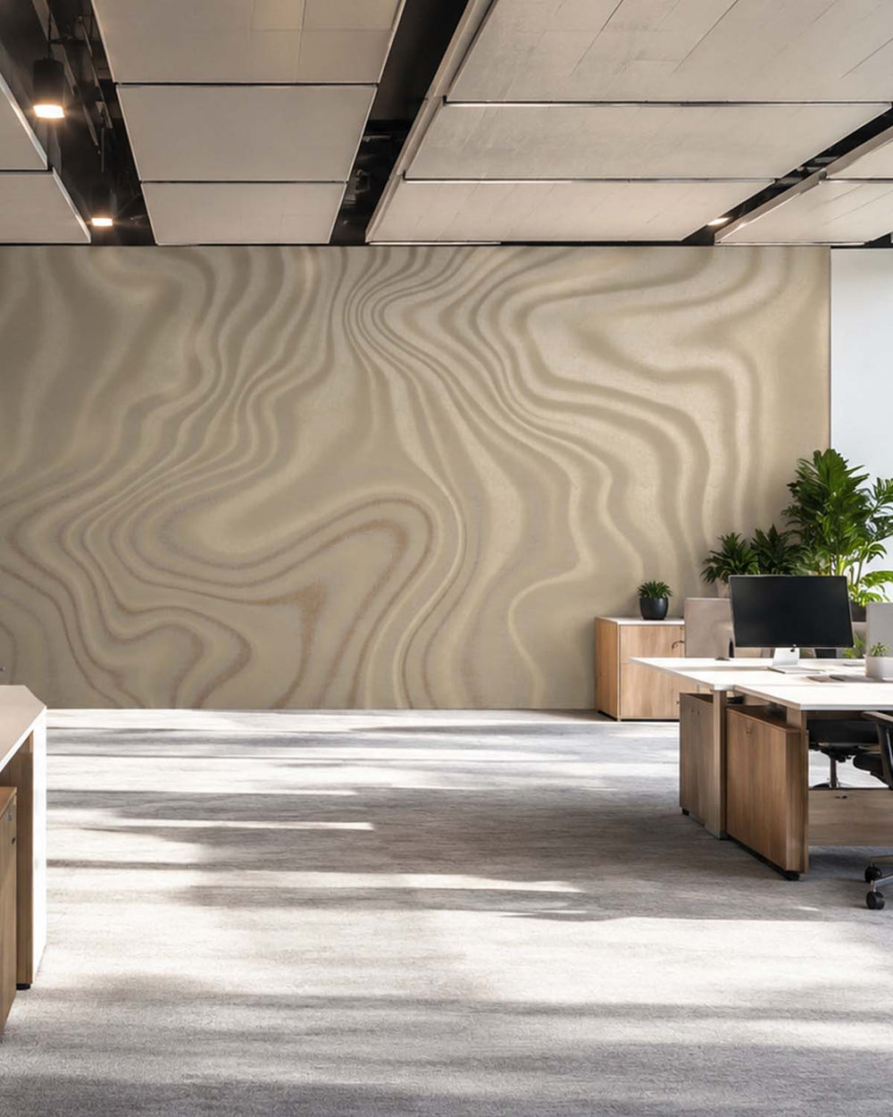 Sepia Tone Luxe Marbling Swirl Mural M3139