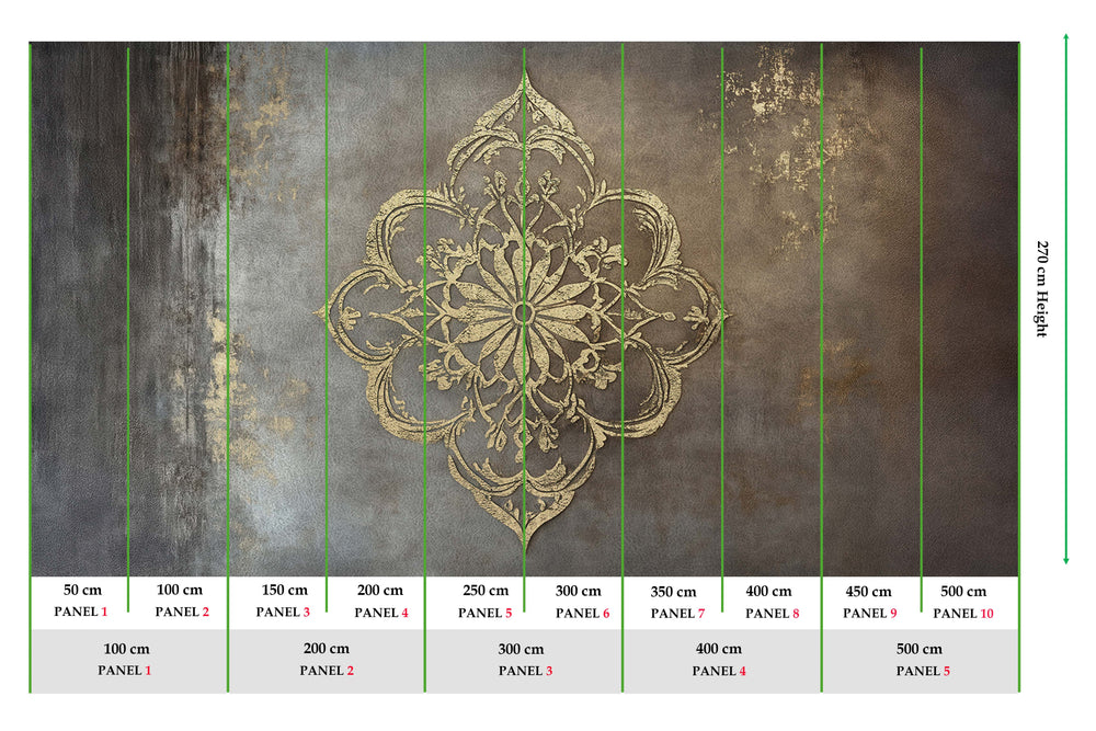 Sandalwood Luxe Moroccan Mandala Mural M3148