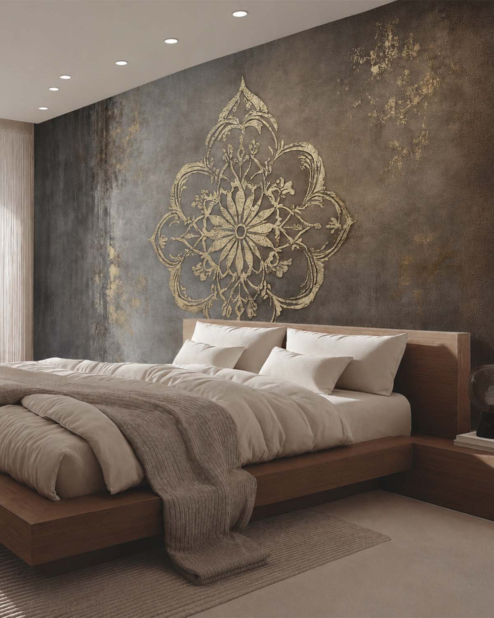 Sandalwood Luxe Moroccan Mandala Mural M3148