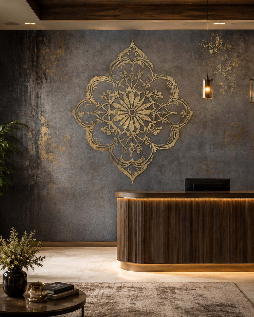 Sandalwood Luxe Moroccan Mandala Mural M3148