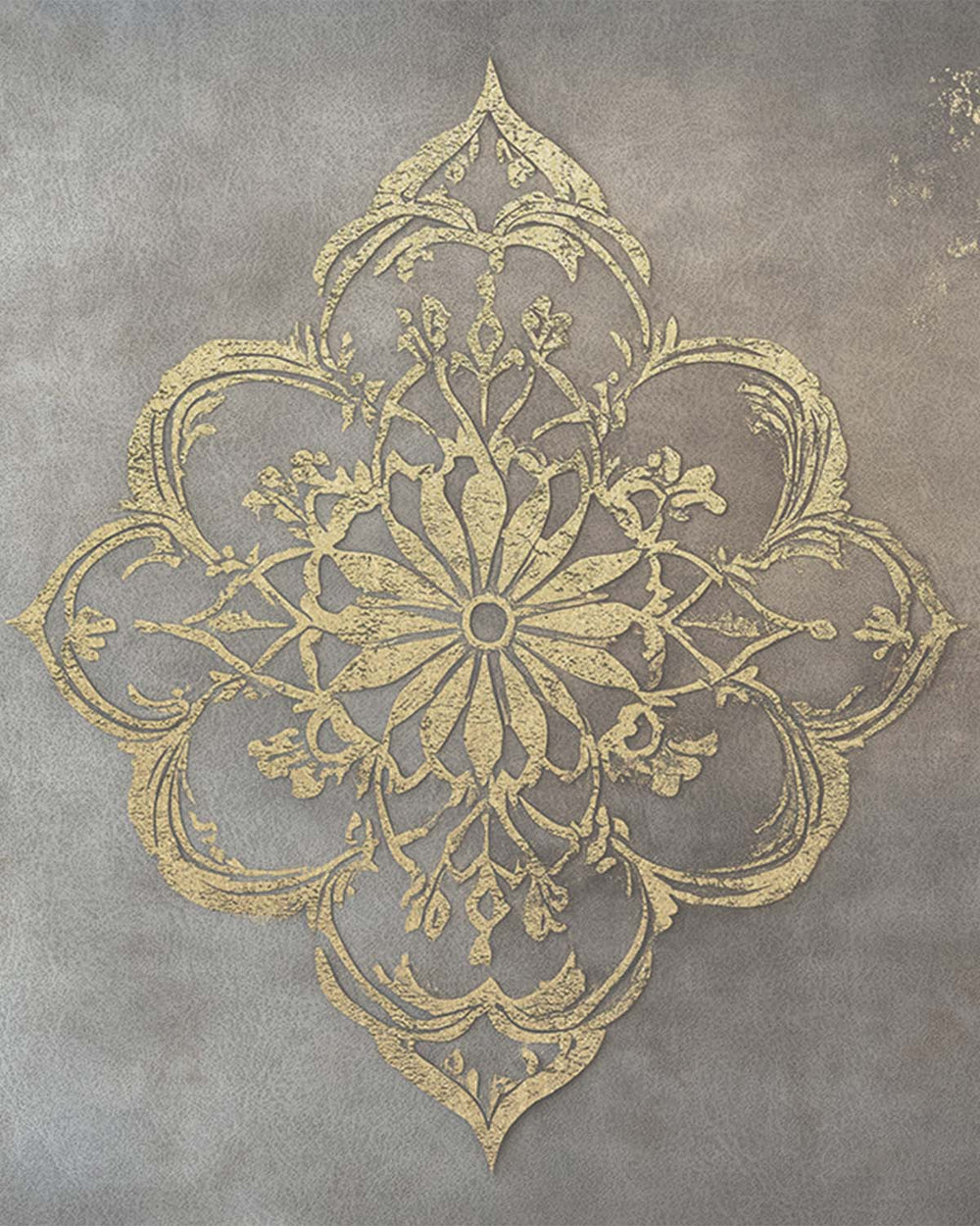 Natural Grey Luxe Moroccan Mandala Mural M3149