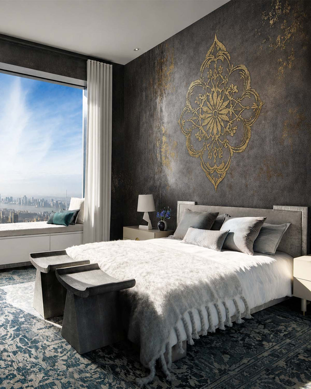 Soft Pumice Luxe Moroccan Mandala Mural M3150