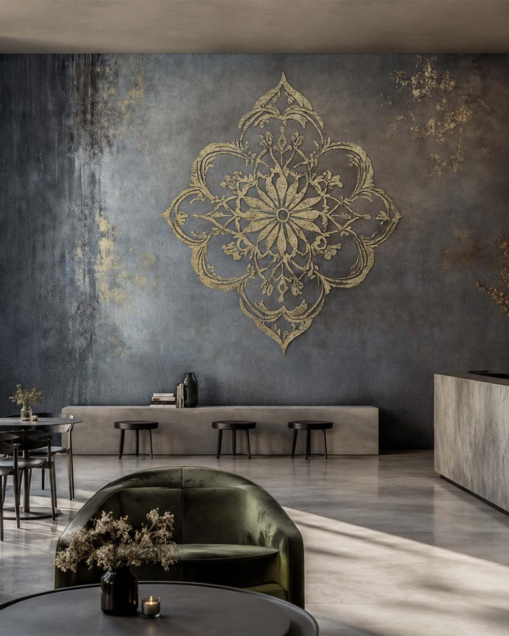 Soft Pumice Luxe Moroccan Mandala Mural M3150