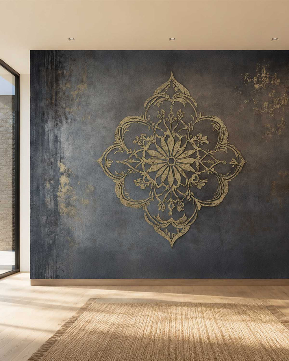 Soft Pumice Luxe Moroccan Mandala Mural M3150