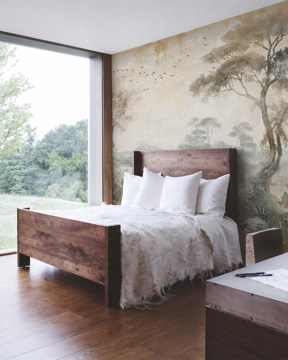 Gold Canyon Vintage Botanical Exotic Lagoon Mural M3154