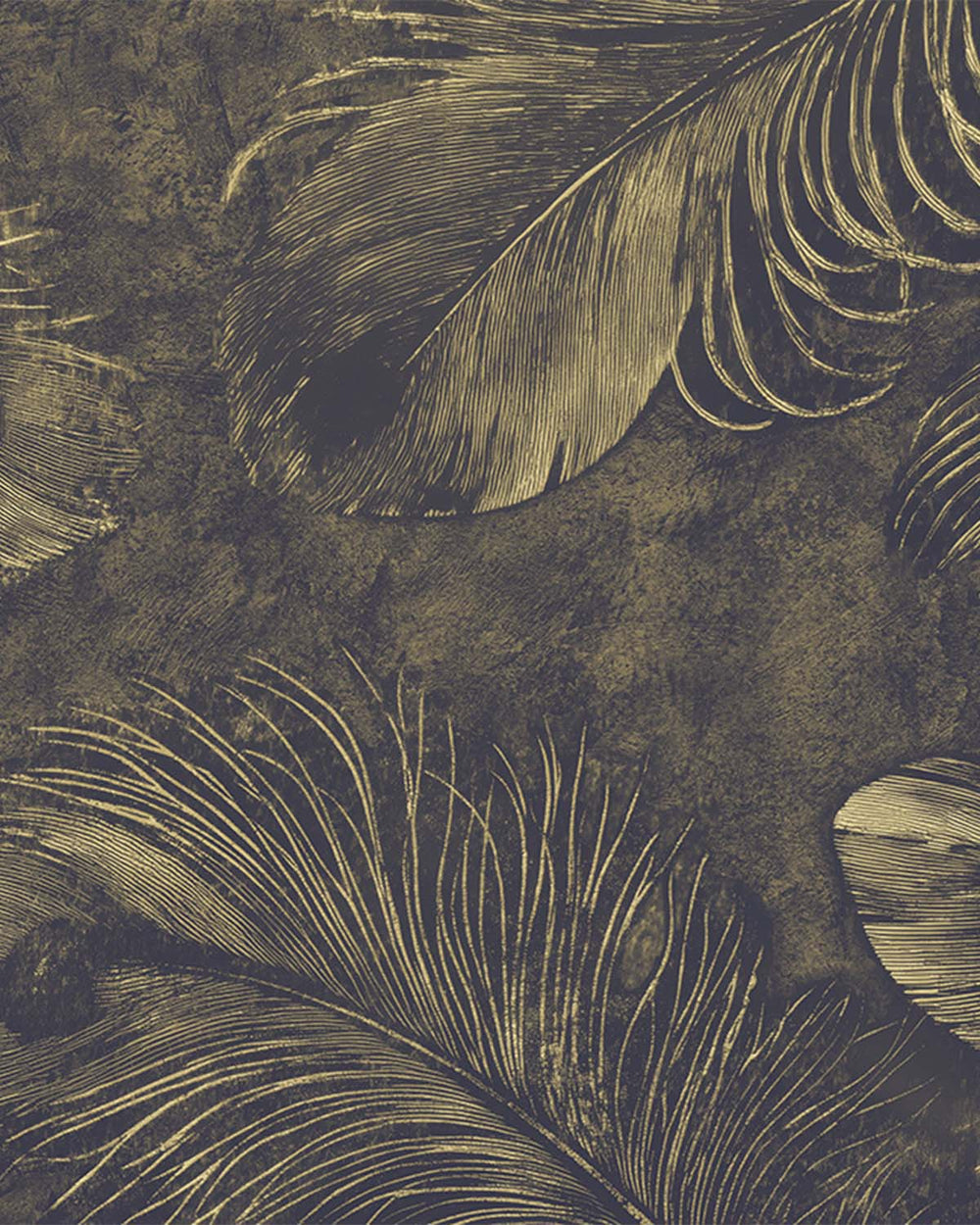 Bastion Grey Ethereal Feather Mural M3160