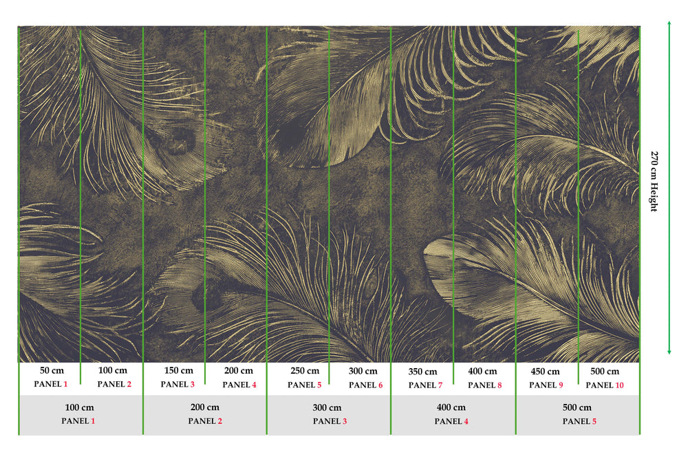 Bastion Grey Ethereal Feather Mural M3160