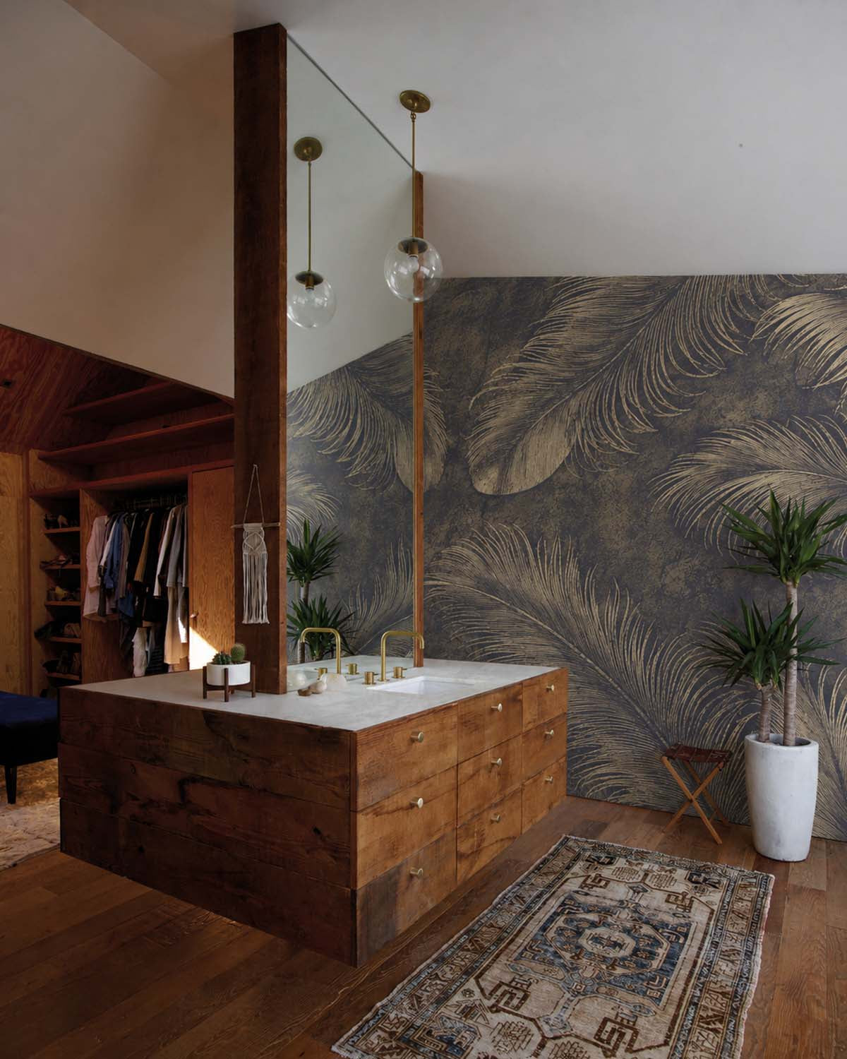 Bastion Grey Ethereal Feather Mural M3160