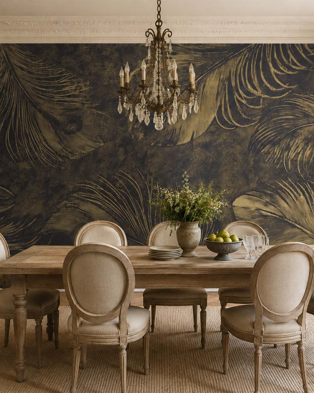 Bastion Grey Ethereal Feather Mural M3160