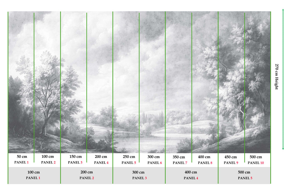 Astrogranite Vintage Sepia Forest Landscape Mural M3167