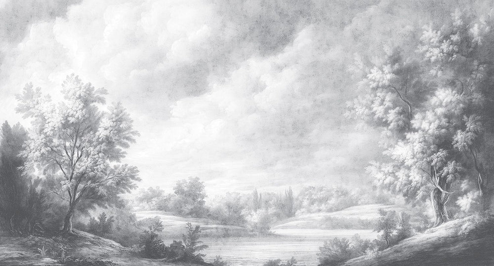 Astrogranite Vintage Sepia Forest Landscape Mural M3167