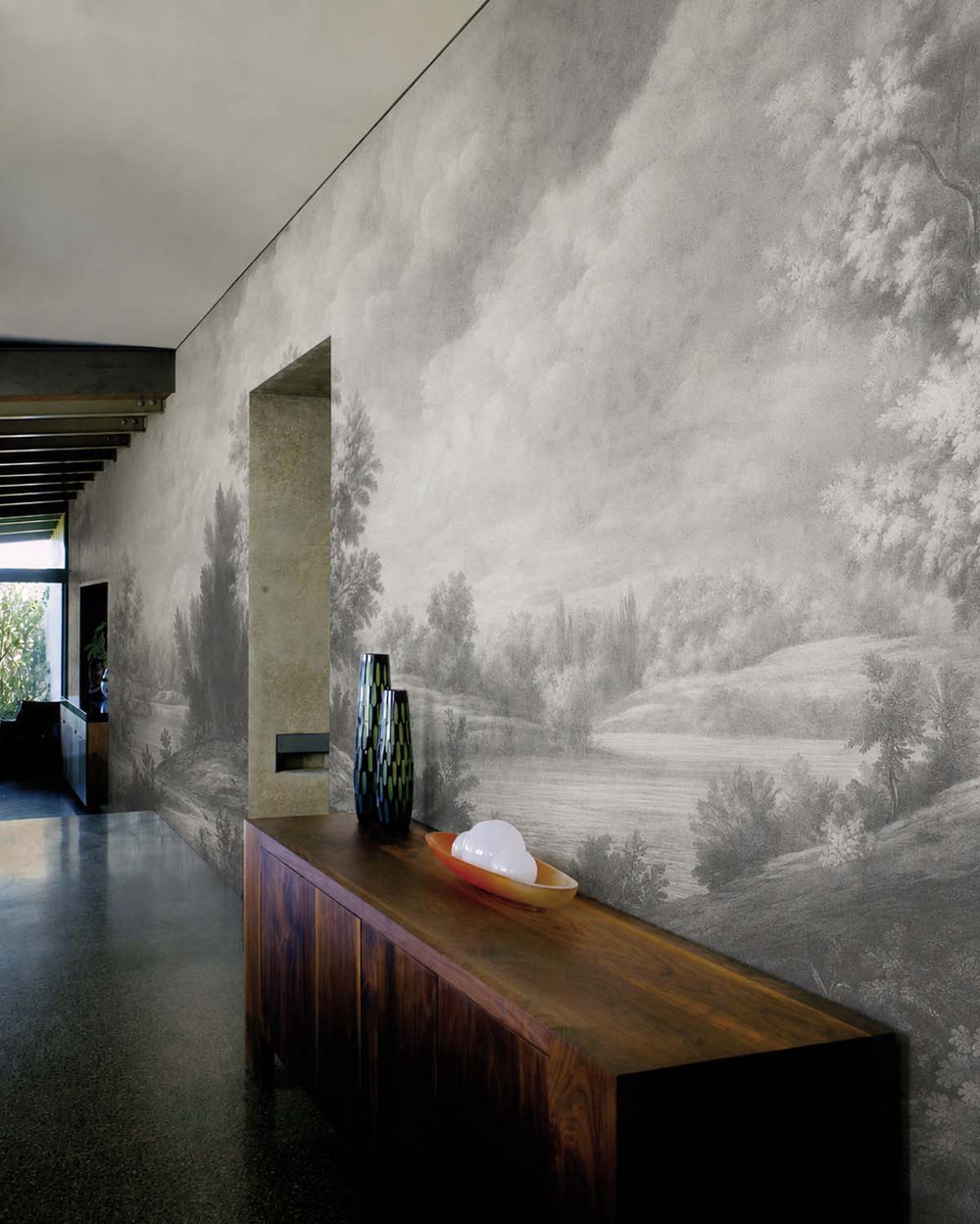 Astrogranite Vintage Sepia Forest Landscape Mural M3167