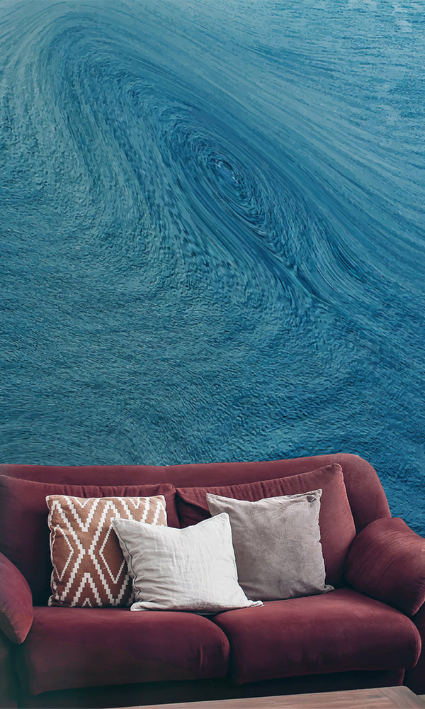 Blue Waving Waters Mural M9895-Sample