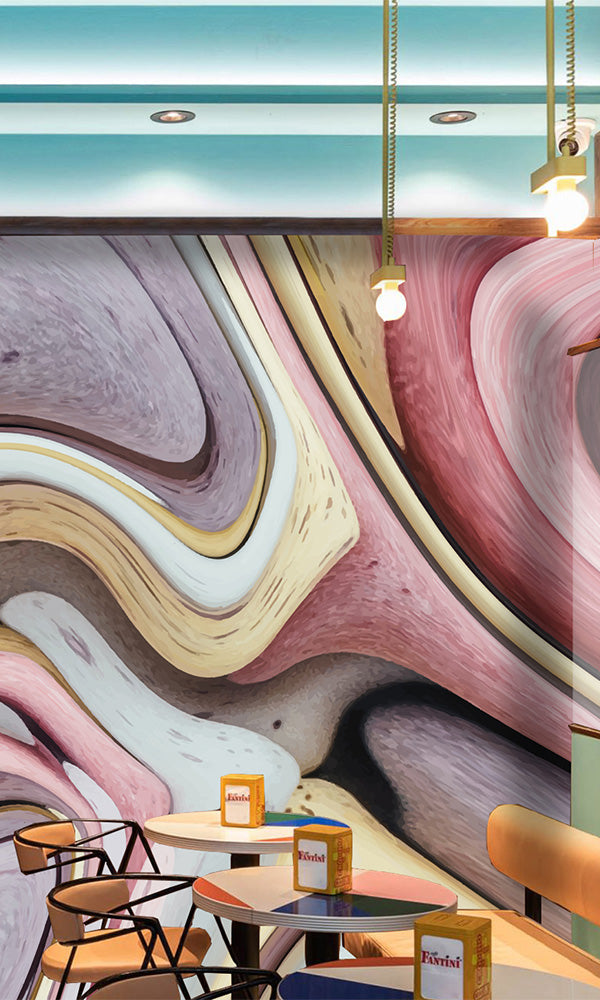 Pastel Distorted Pebbles Mural M9897-Sample