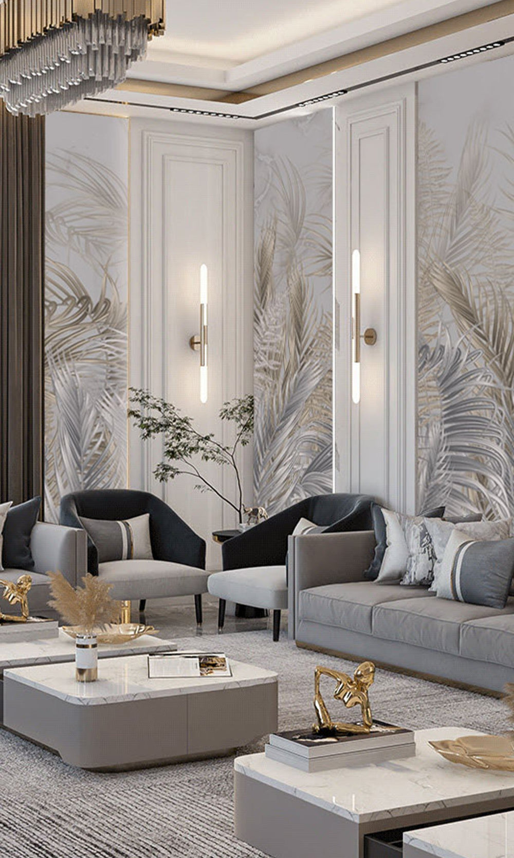 Swaying Palm Leaves Murals M2658 - Sample