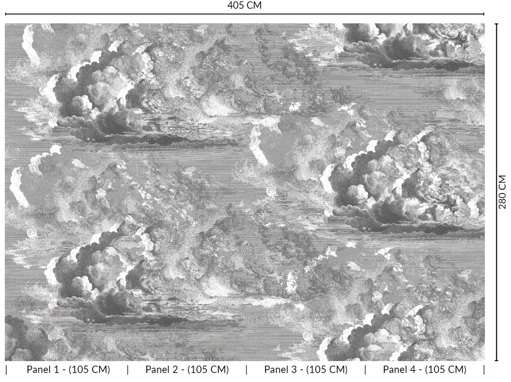 Abstract Clouds Murals M2644 - Sample