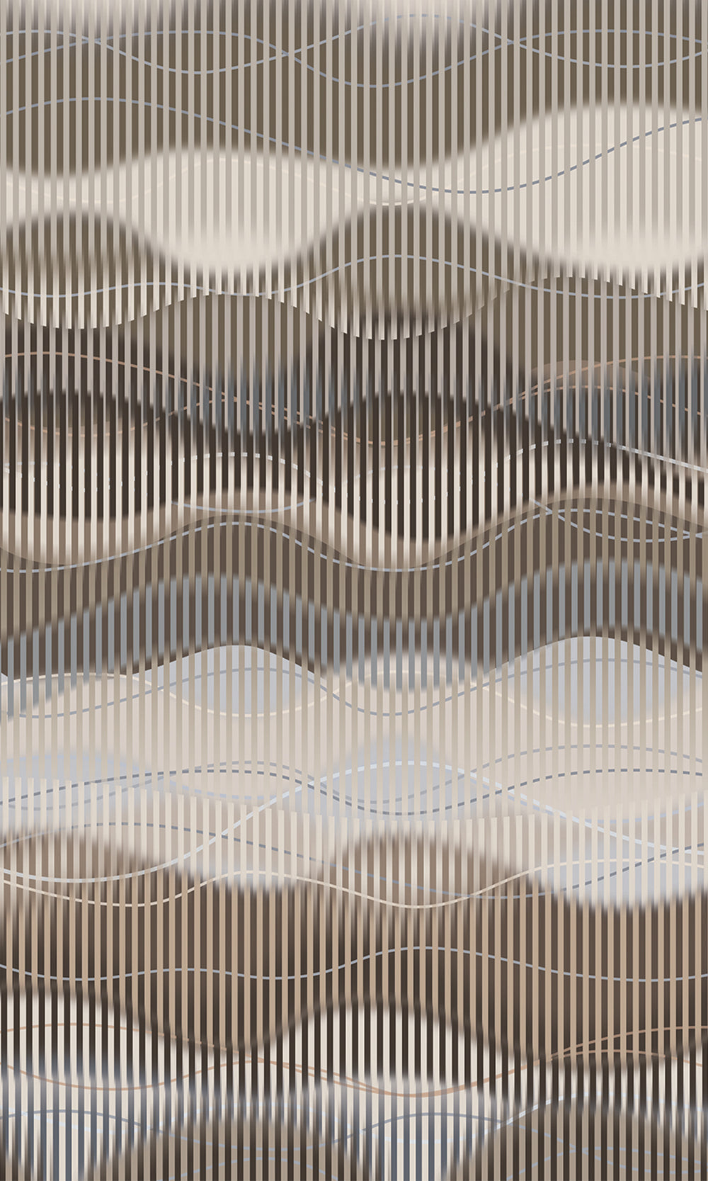 Abstract Striped Waves Wall Mural M2637