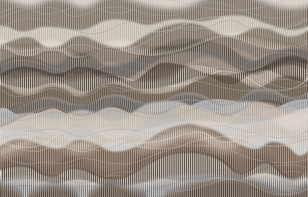 Abstract Striped Waves Wall Mural M2637