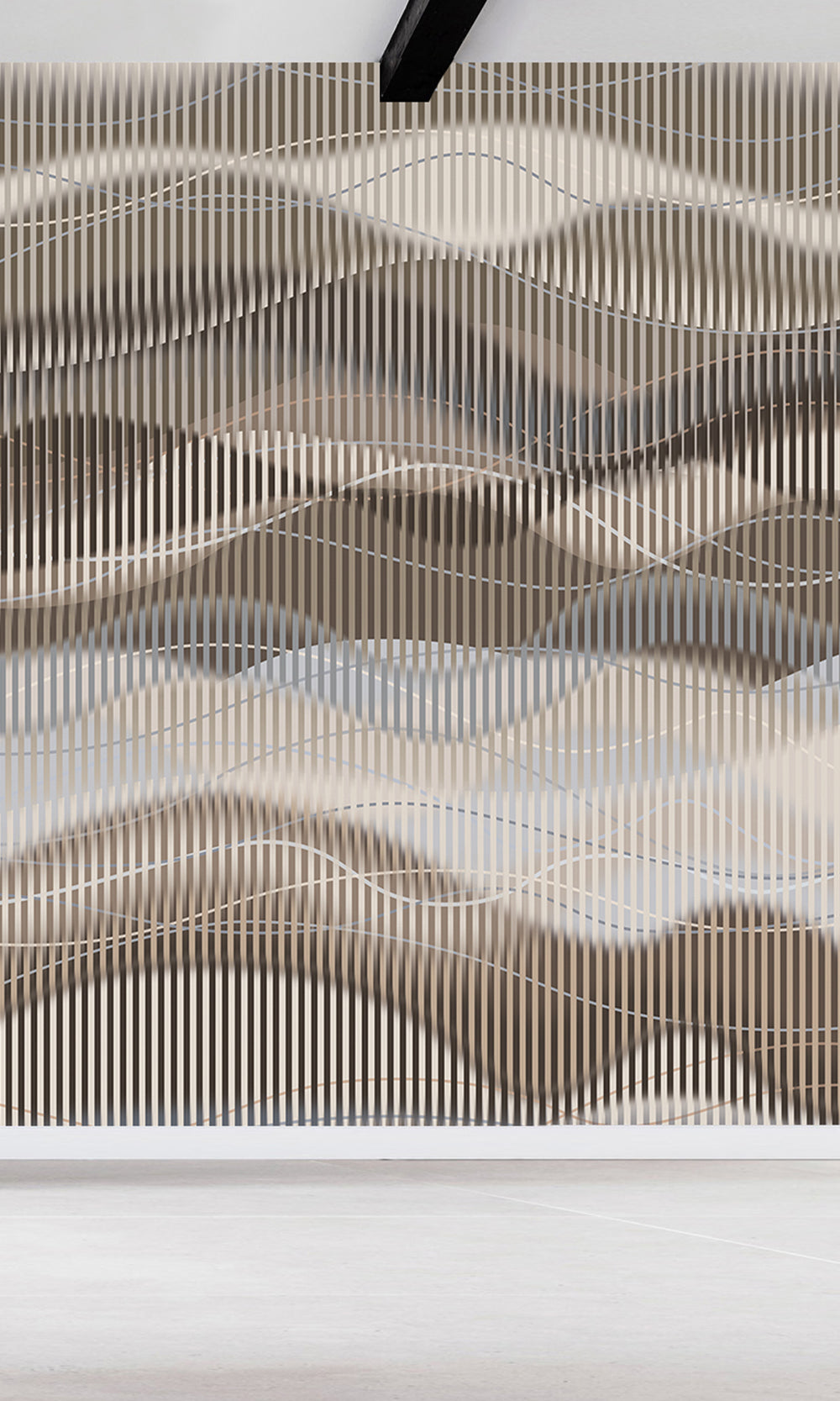 Abstract Striped Waves Wall Mural M2637