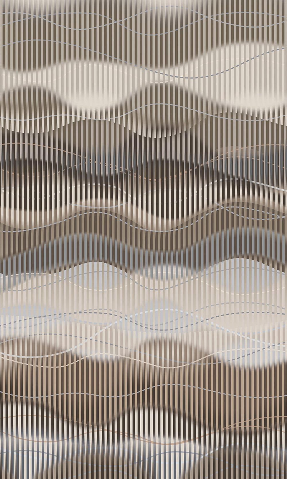 Abstract Striped Waves Murals M2637 - Sample