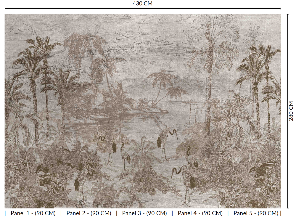 Flamingos by the Beach Murals M2665 - Sample