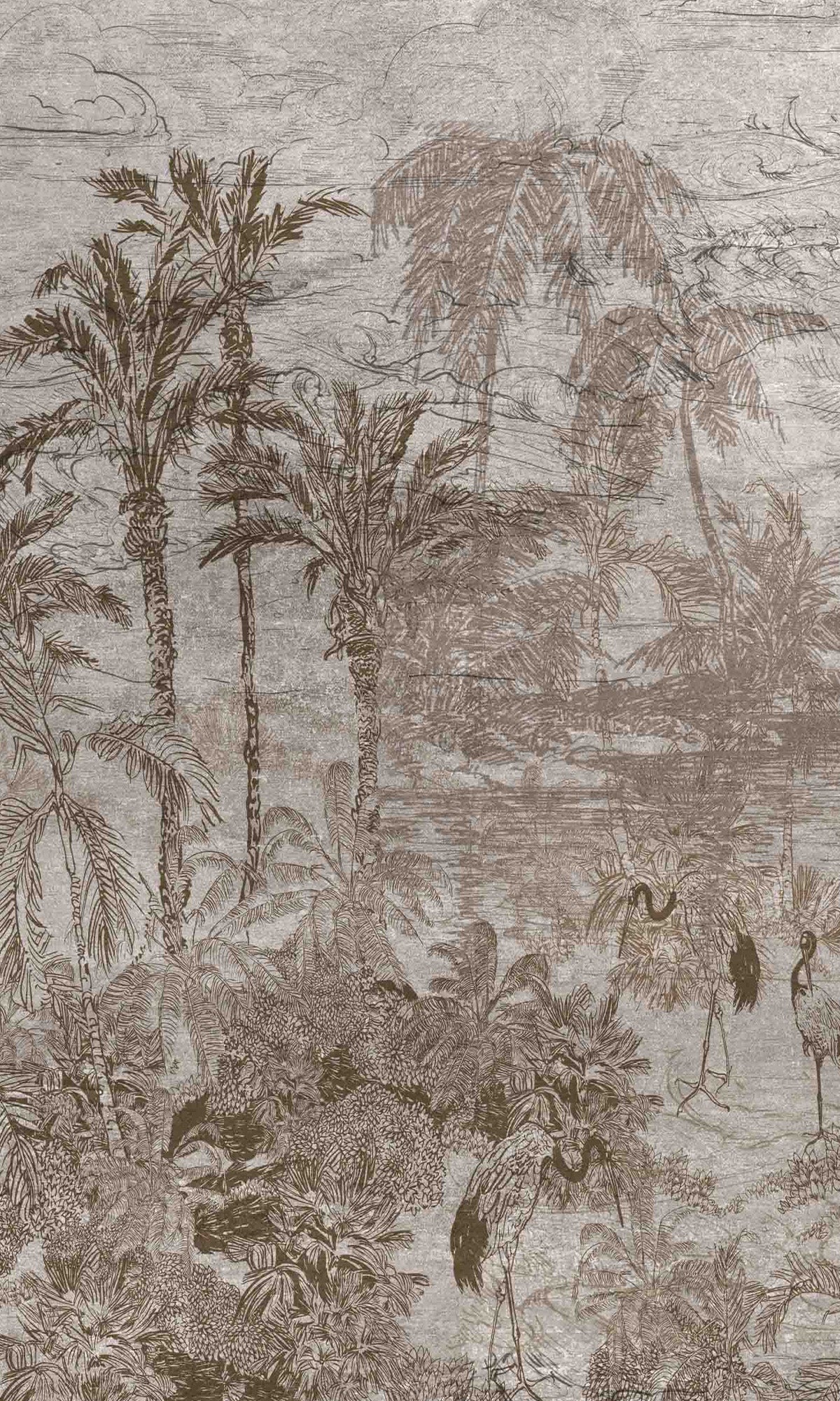 Flamingos by the Beach Murals M2665 - Sample