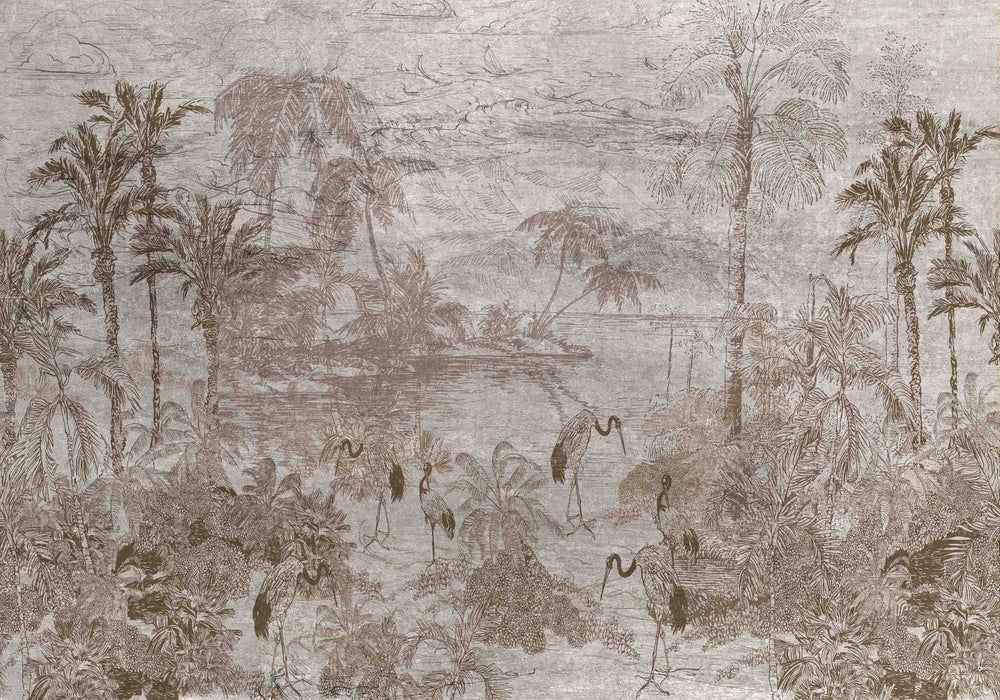 Flamingos by the Beach Murals M2665 - Sample