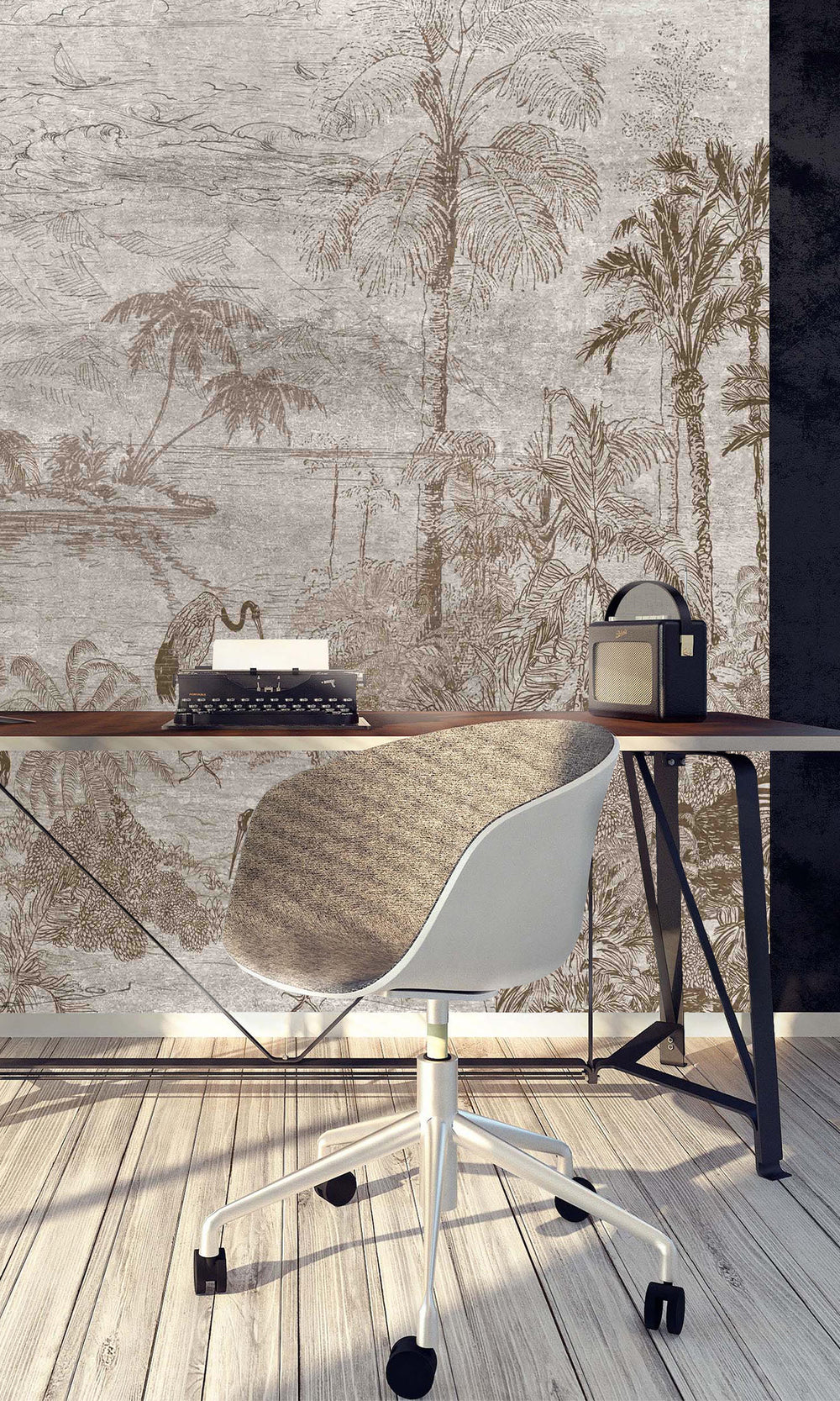 Flamingos by the Beach Murals M2665 - Sample